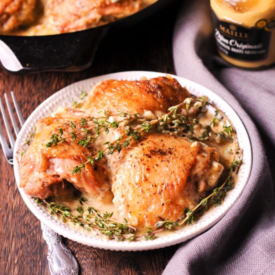 Chicken in Mustard and Wine Sauce