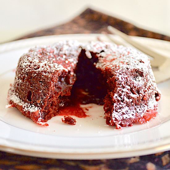 Red Velvet Lava Cakes