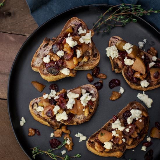 Pear & Blue Cheese Bruschetta
