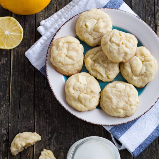 Soft Lemon White Chocolate Cookies