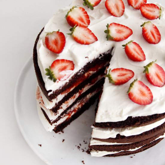 Chocolate and Strawberry Cake