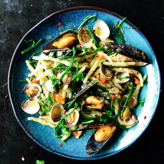 Seafood Pasta with samphire