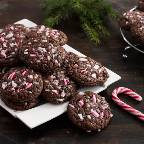 Candy Cane Double Chocolate Cookies