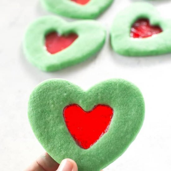 Grinch Heart Cookies