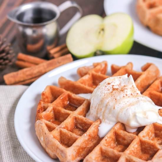 Homemade Apple Cinnamon Waffles