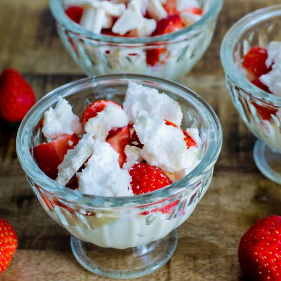 White Chocolate Strawberry Eton mess