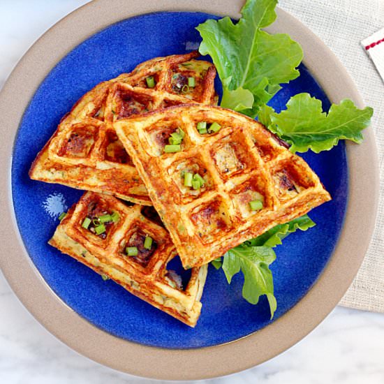 Cheesy Cauliflower Waffles
