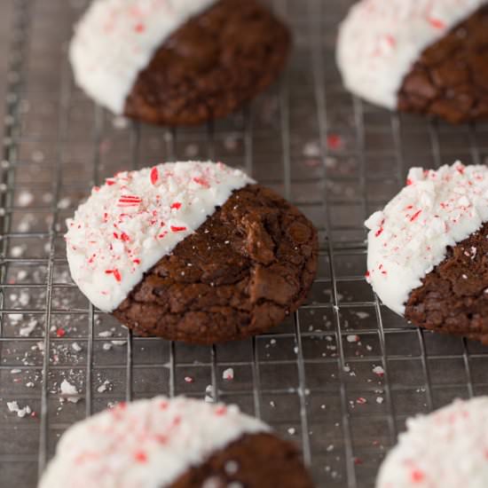 Peppermint Bark Fudge Cookies