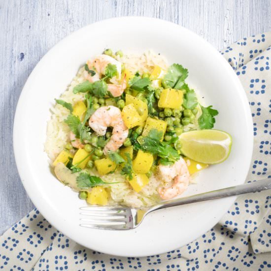 One-pot gambas with peppers & limes