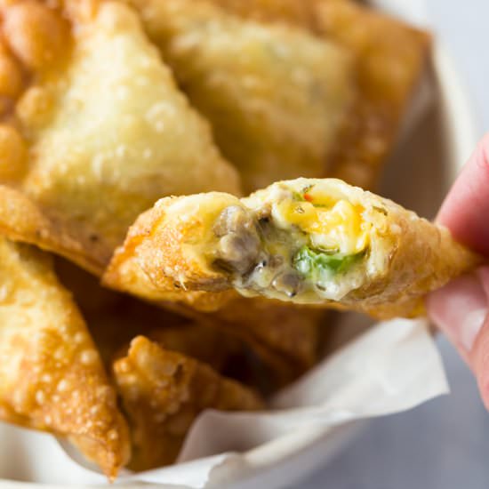 Sausage and Cheese Wontons