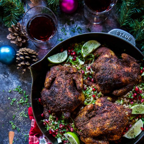 Persian-Style Baked Cornish Hens