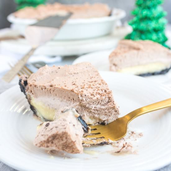 Chocolate Eggnog Cream Pie