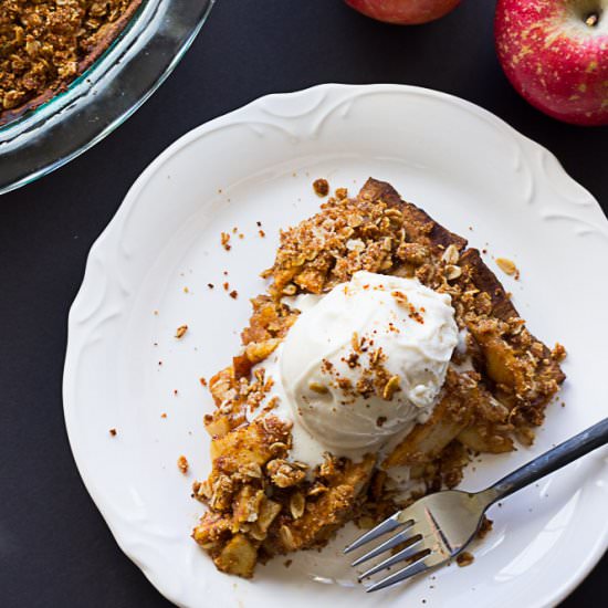 Gluten Free Vegan Apple Crumble Pie