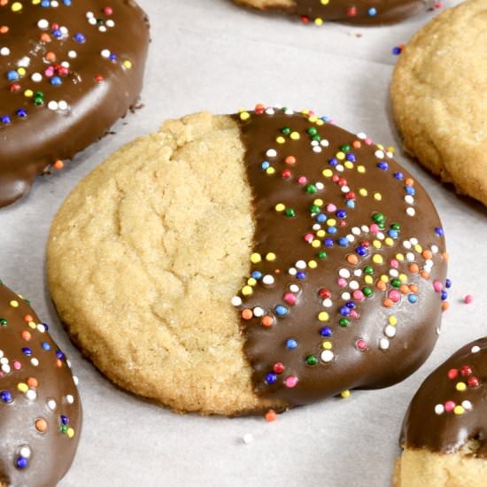 Chocolate Dipped Peanut Butter Cookie