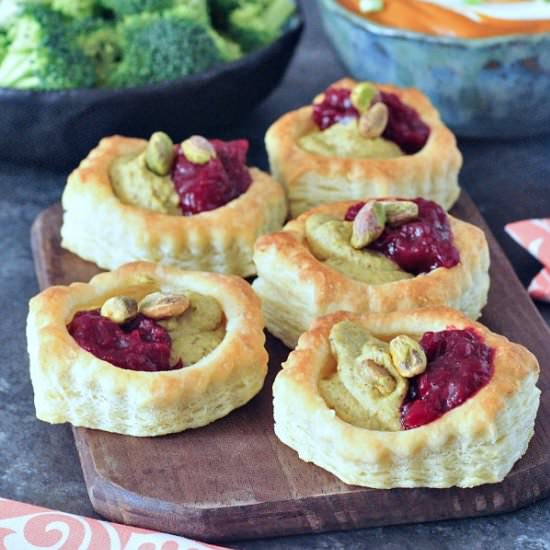 Garlic Pistachio Cranberry Tarts