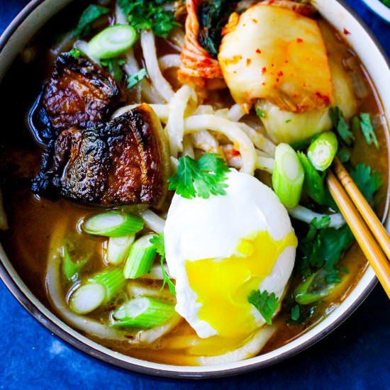 Korean Pork Belly Udon Soup