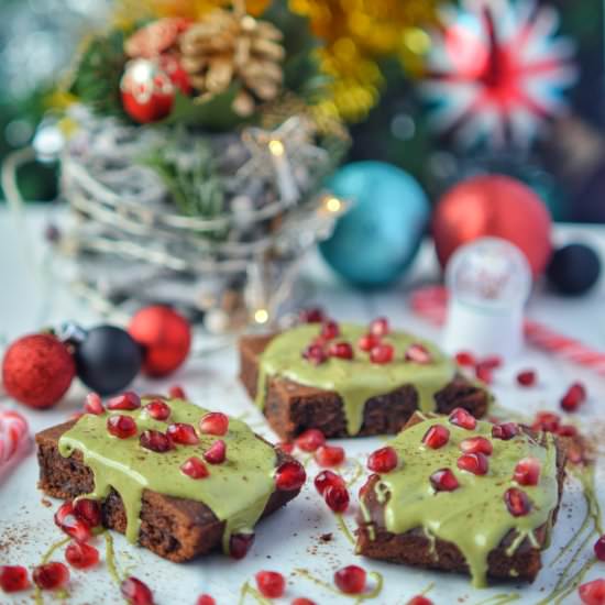 Christmas matcha brownies