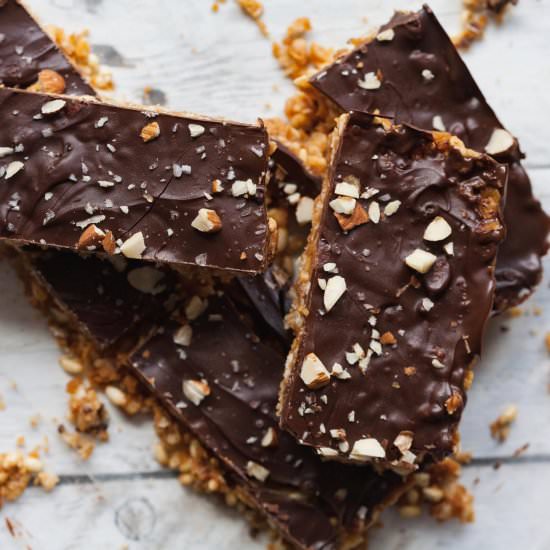 Crispy Chocolate Nut Butter Bars