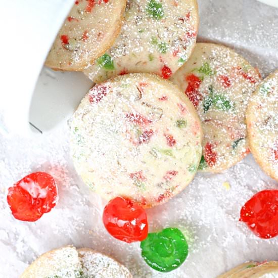 Cherry Pecan Shortbread Coookies