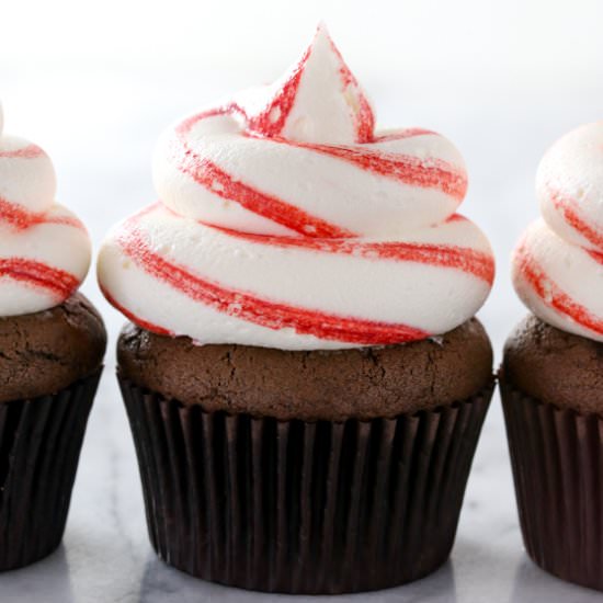 Candy Cane Cupcakes