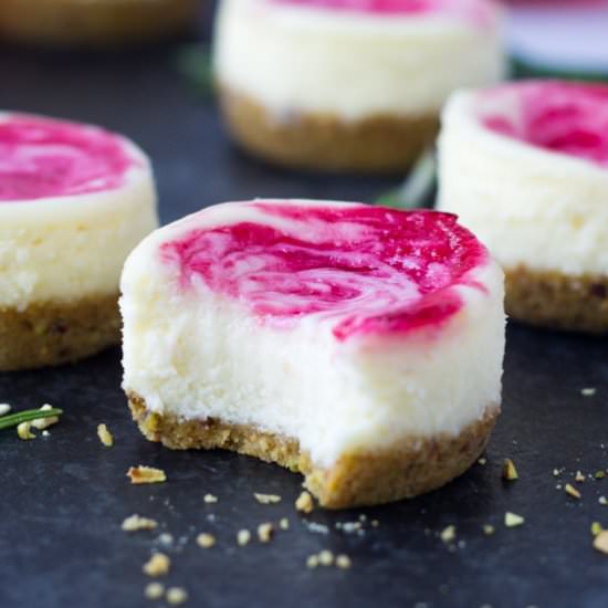 Mini Cranberry Pistachio Cheesecake