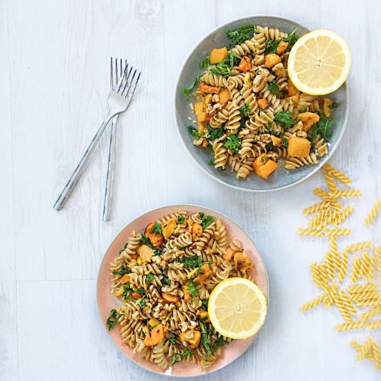 Butternut Squash Kale Walnut Pasta