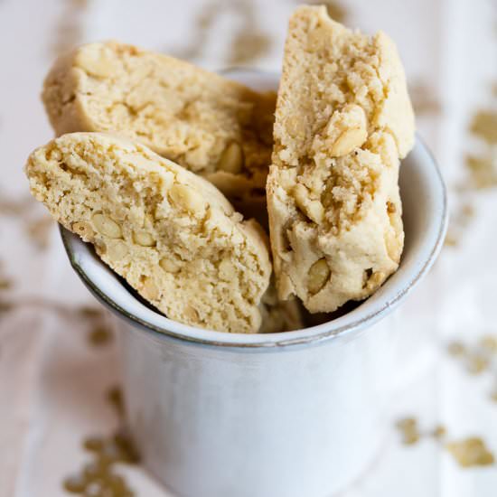 Italian Lemon Pine Nut Biscotti
