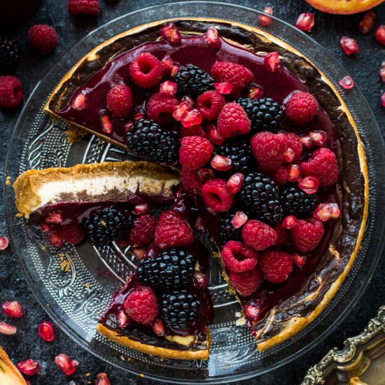 Lighter Chocolate Swirl Cheesecake