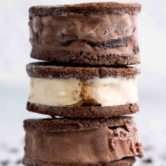 Brownie Mini Ice Cream Sandwiches