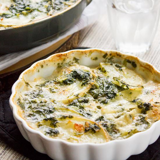 Potato Spinach Gratin