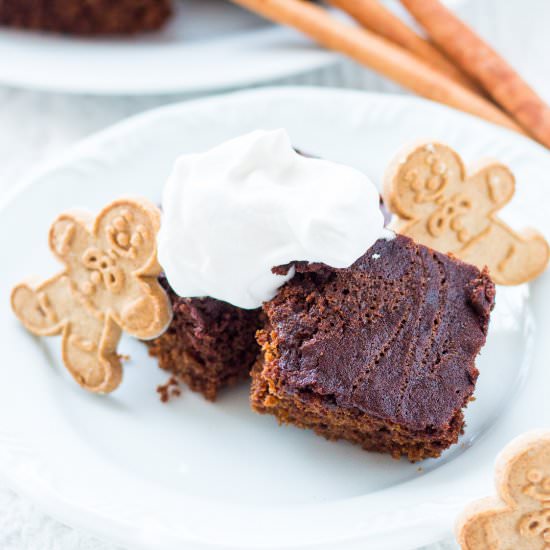 Chocolate Swirled Gingerbread Cake