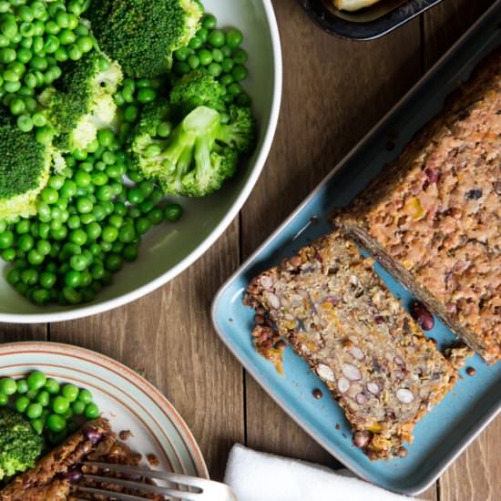 Lentil, Haricot and Mushroom Roast