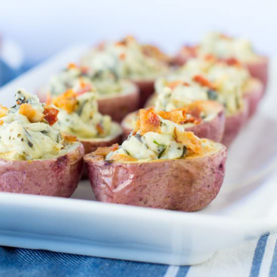 Spinach Dip Potato Skins