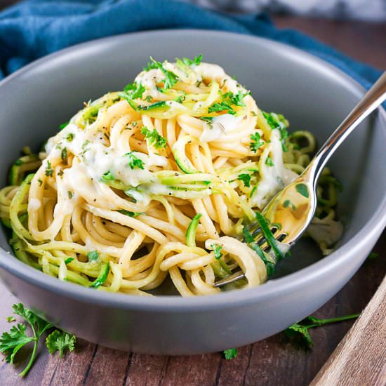 creamy zoodle pasta