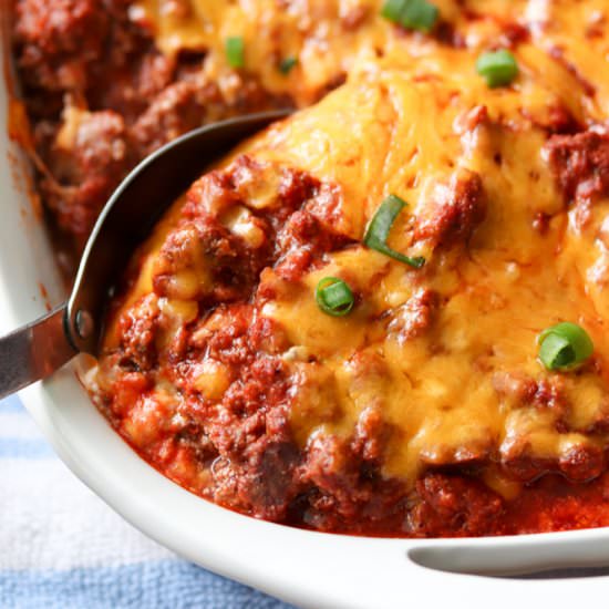 Low Carb Sour Cream Beef Bake