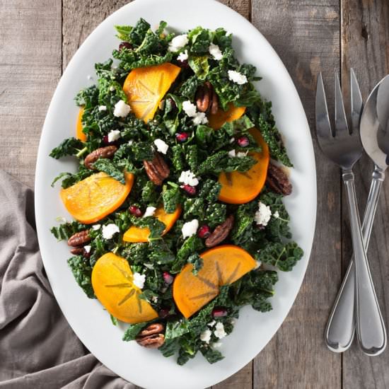 Kale, Persimmon & Pomegranate Salad
