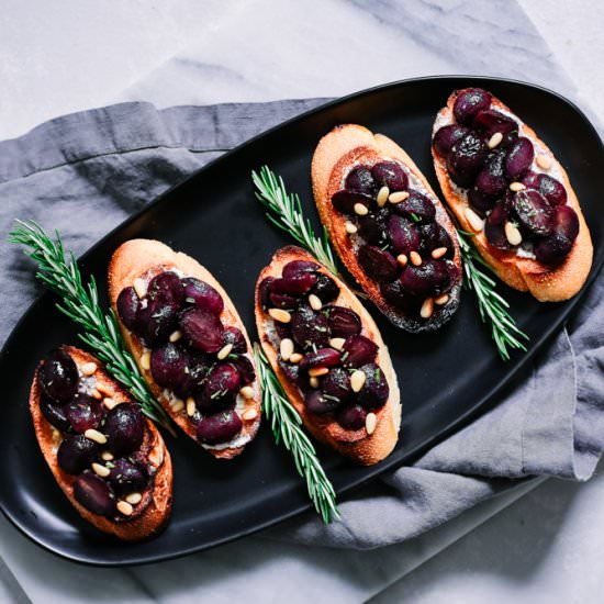 Roasted Grape Crostini