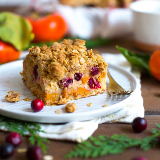PERSIMMON CRANBERRY OAT CRUMB CAKE