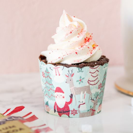 Peppermint Hot Chocolate Cupcakes