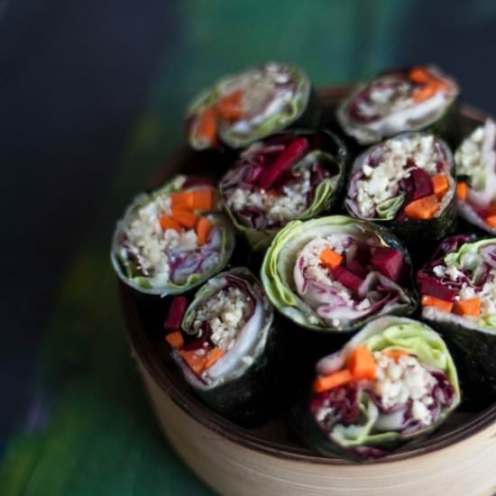 Raw Vegetable Maki Wrapped in Nori