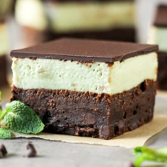 Healthier Grasshopper Brownies