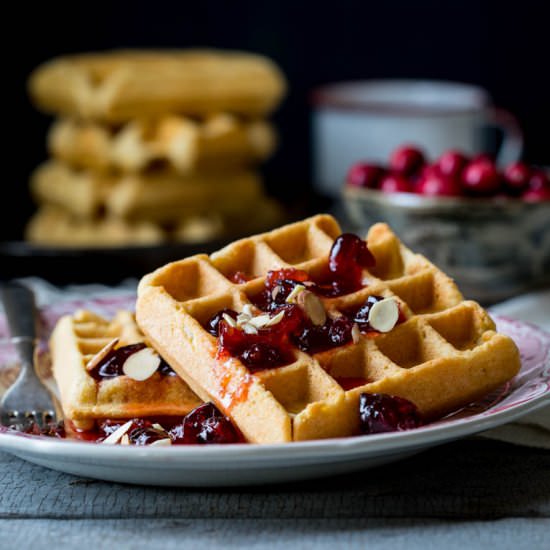 Crispy Almond Waffles