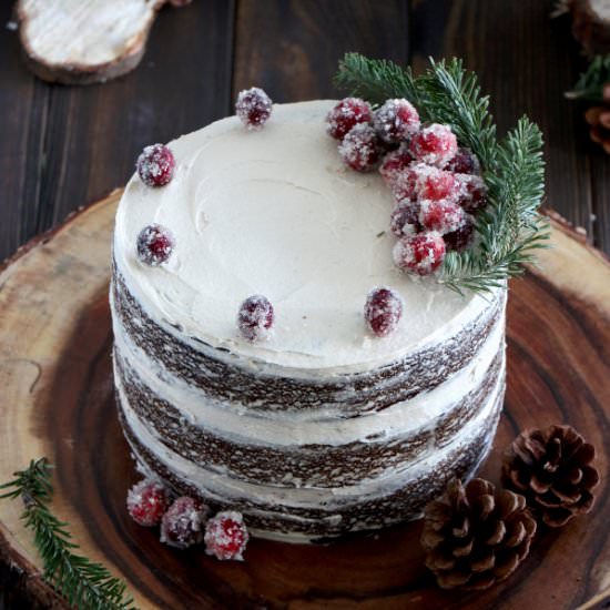 Vegan Caramel Gingerbread Naked Cake