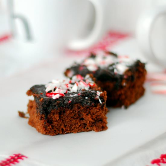 Candy Cane Brownie Cake