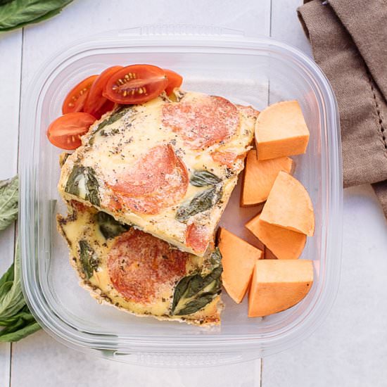 Keto Pepperoni Pizza Frittata