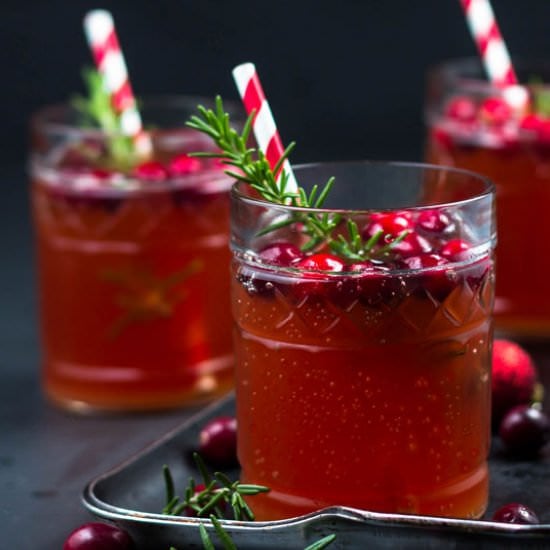 Sparkling Cranberry Rosemary Punch