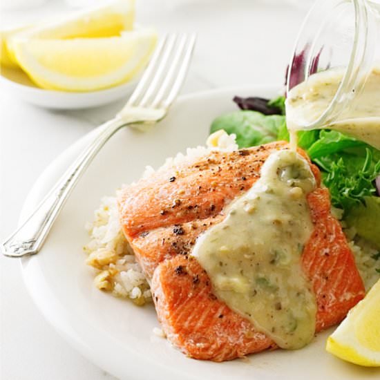Cedar plank salmon