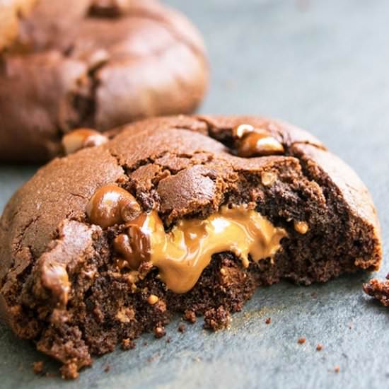 Fudgy Chewy Triple Chocolate Cookie