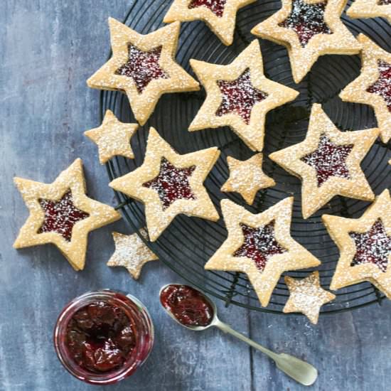 Jammy Christmas Star Biscuits