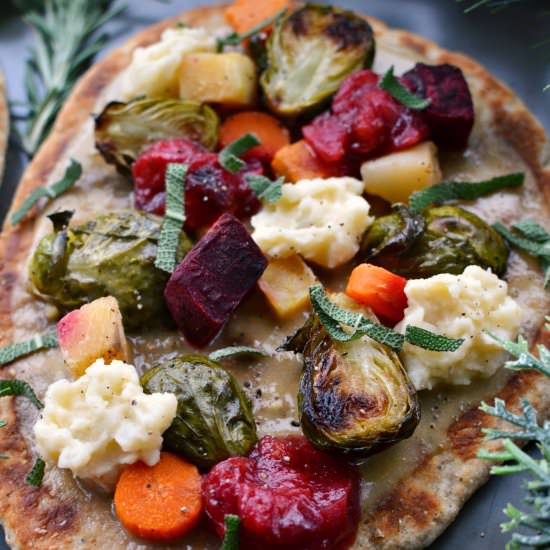 holiday leftovers flatbread